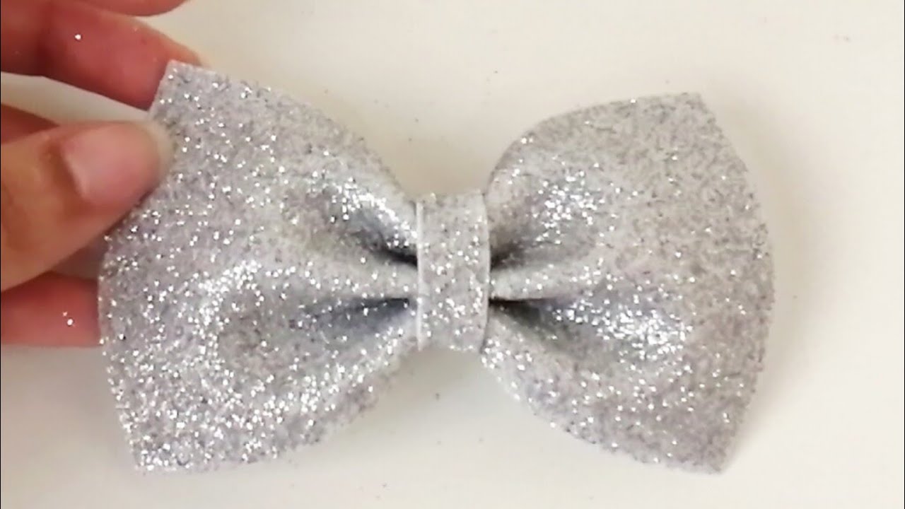 HOW TO MAKE GLITTER FOAM SHEET BOW /DIY BOW /HAIR ACCESSORIES TUTORIAL