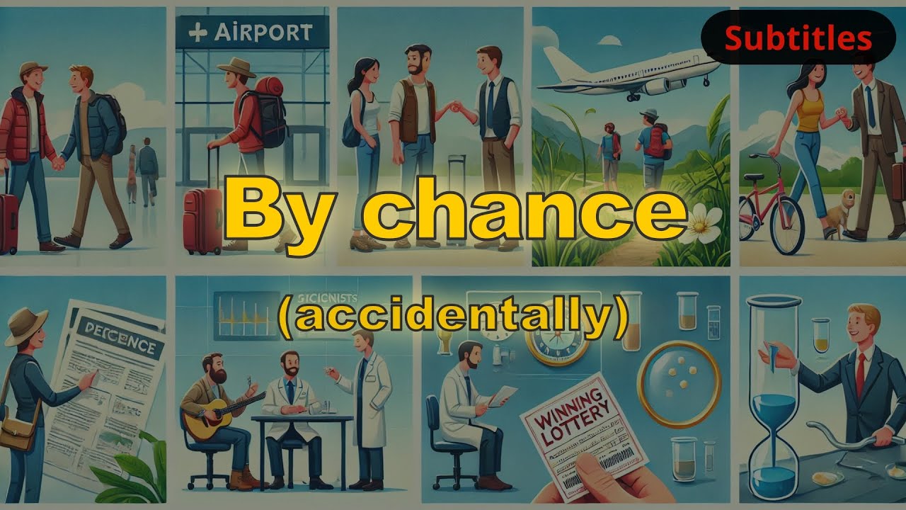 By chance meaning (accidentally) with 5 examples