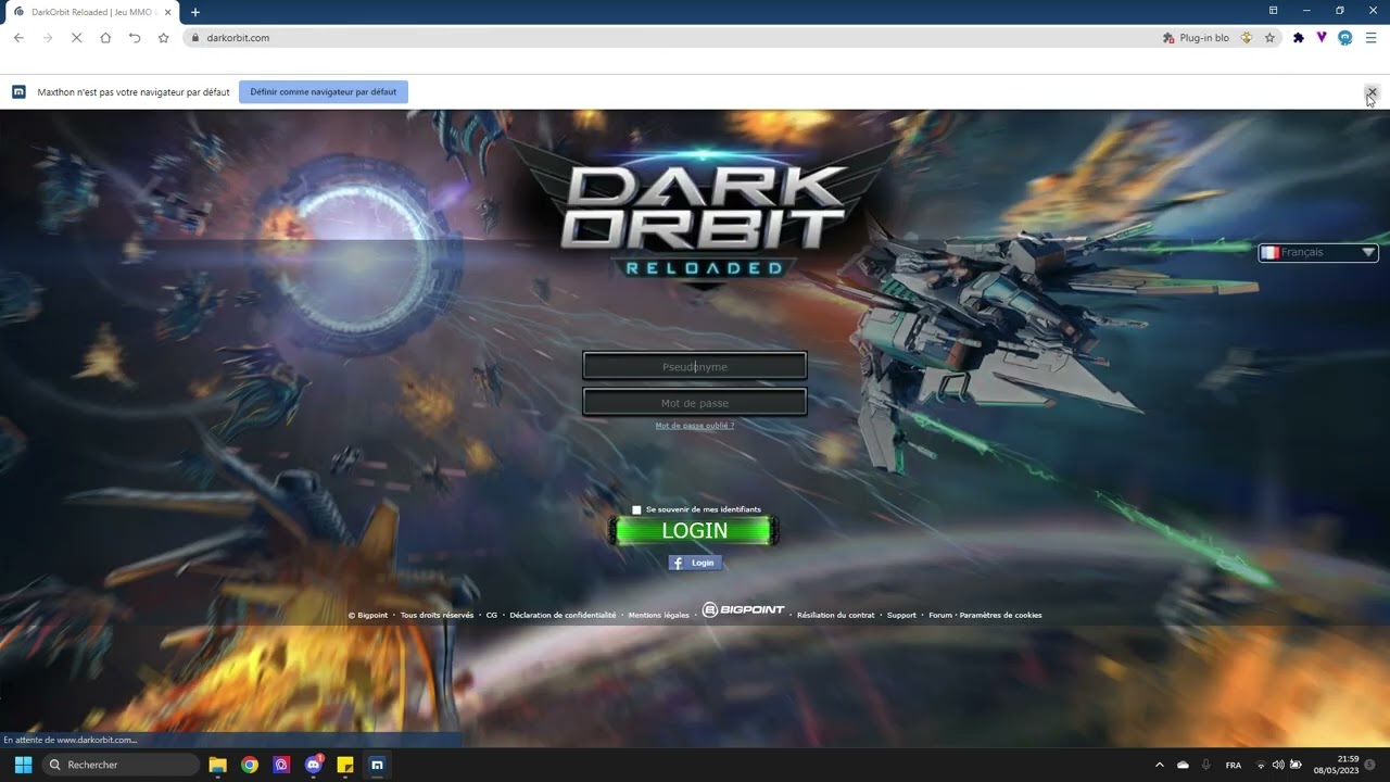 How to play darkorbit maxthon