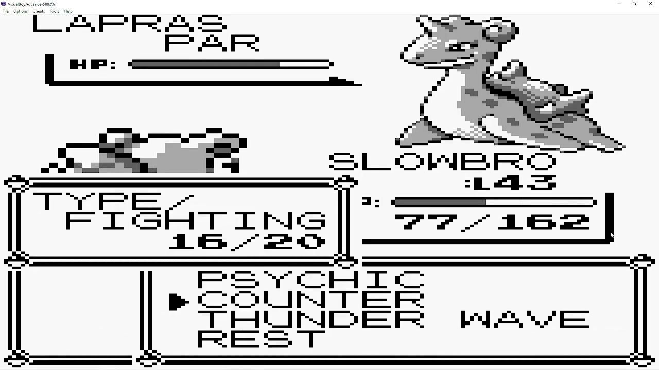 Defeating Elite Four, Lvl 42 Slowbro, Twice in a row