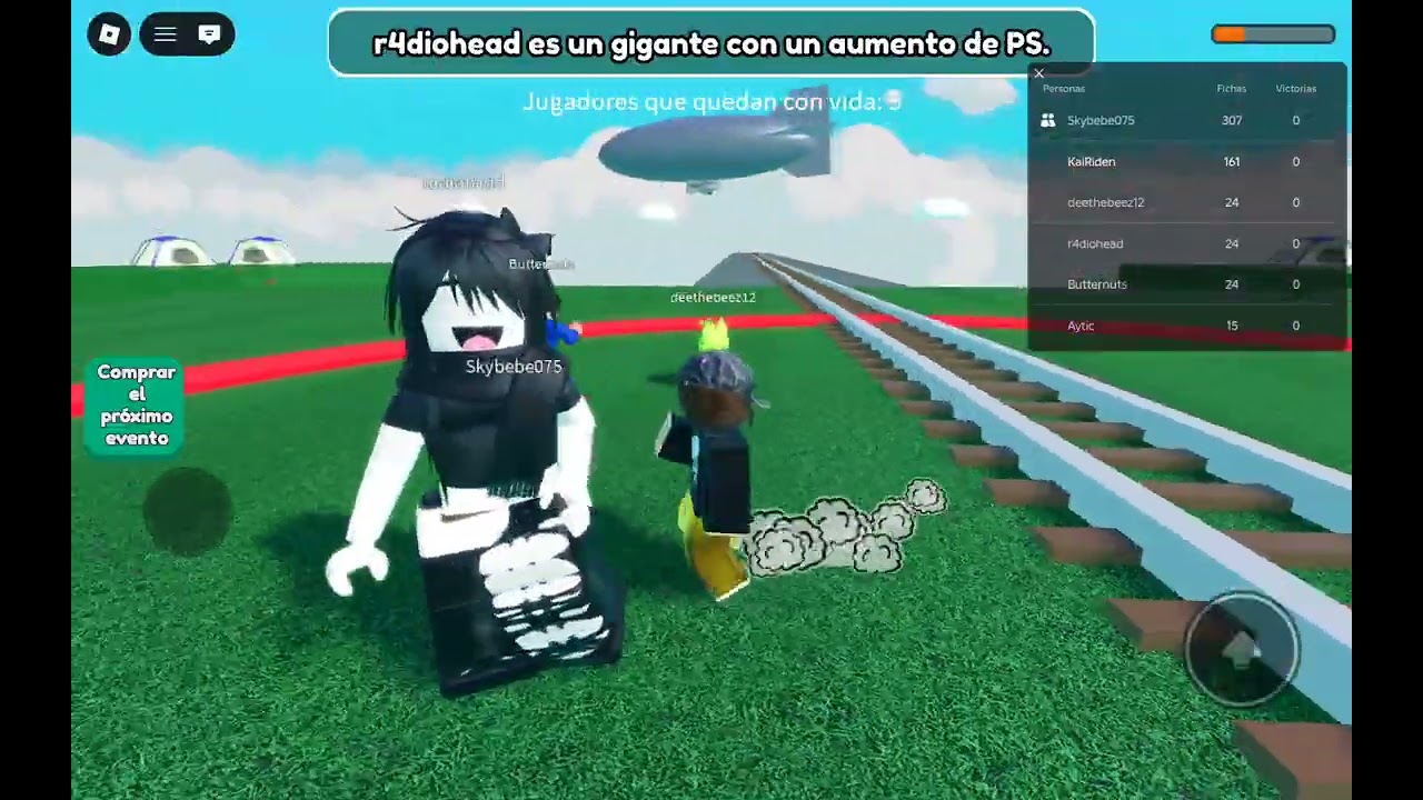 Jugando Roblox el que salga del círculo gana