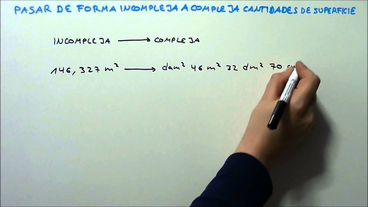 PASAR DE FORMA INCOMPLEJA A COMPLEJA CANTIDADES DE SUPERFICIE. HD