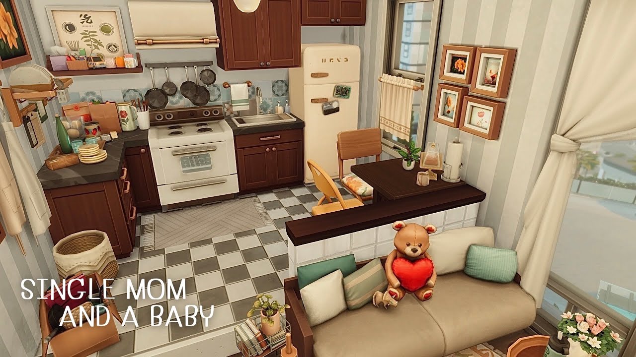 Realistic Single Mom Apartment | The Sims 4 Speed Build | NO CC