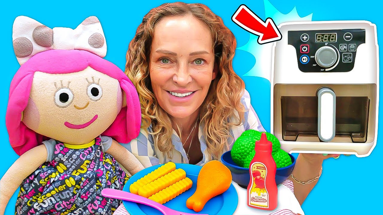 Nicole'un fırını bozulunca airfryer'ı kullanarak Smarta için yemek hazırlıyor! Kız oyunları.