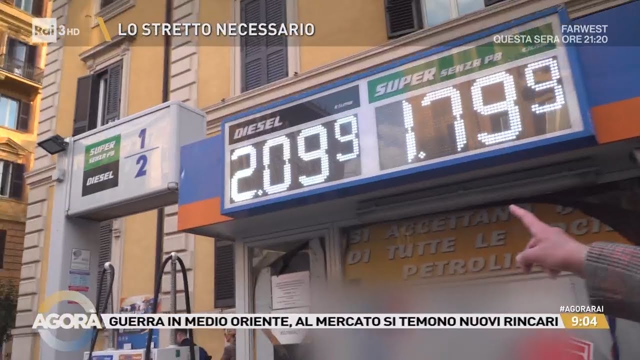 Inflazione alimentare e energia, effetti guerra nello stretto di Hormuz - Agorà 10/03/2026
