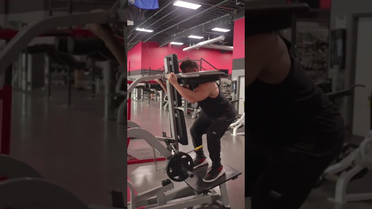 spring loaded hammer strength V-squat machine