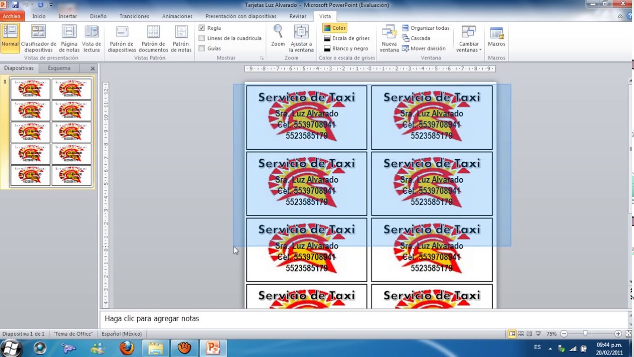 Como Hacer Tarjetas de presentacion en Power point