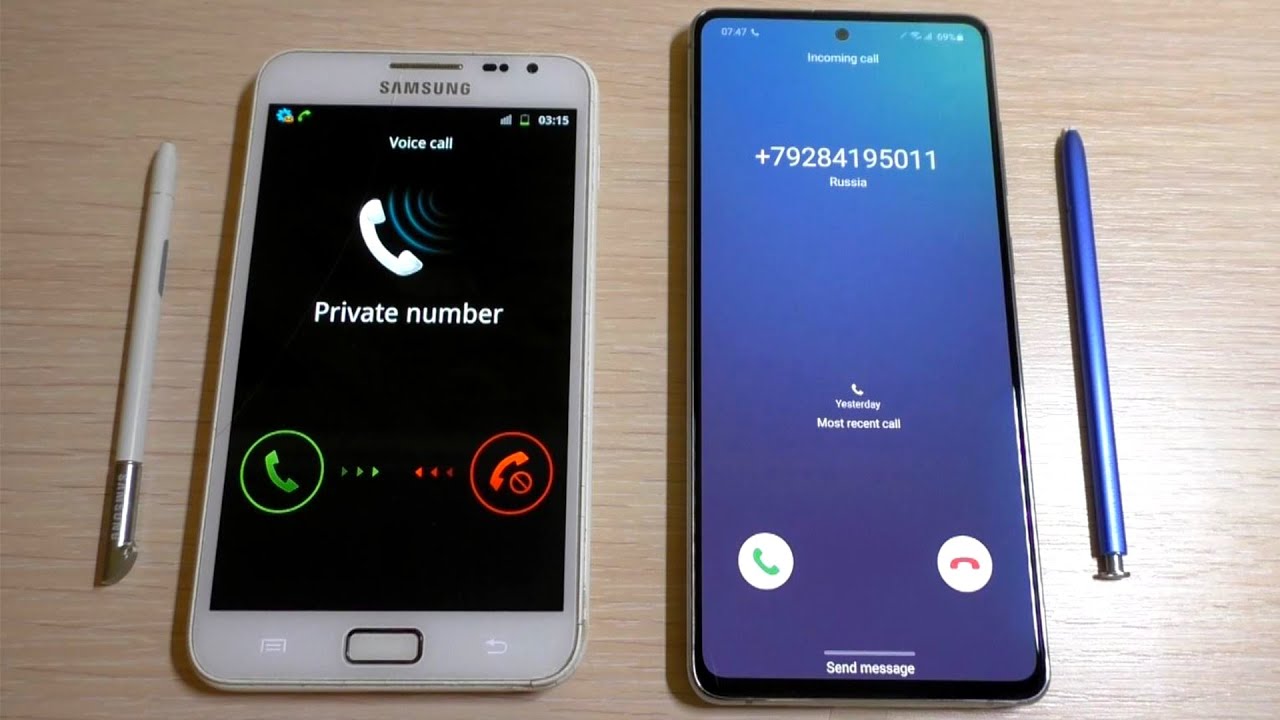 Samsung Galaxy Note1 & Note10 Lite incoming call