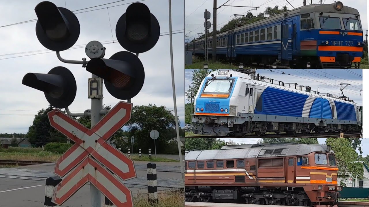 *LEVEL CROSSING* Trains at: Michanovichi Foot Path and LC, Minsk region, Belarus 03/07/2021