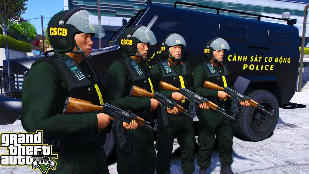 GTA 5 Cảnh Sát Cơ Động VN Nhận Nhiệm Vụ Tấn Công Nhóm Băng Đảng Tội Phạm Nguy Hiểm Tại Thành Phố LS