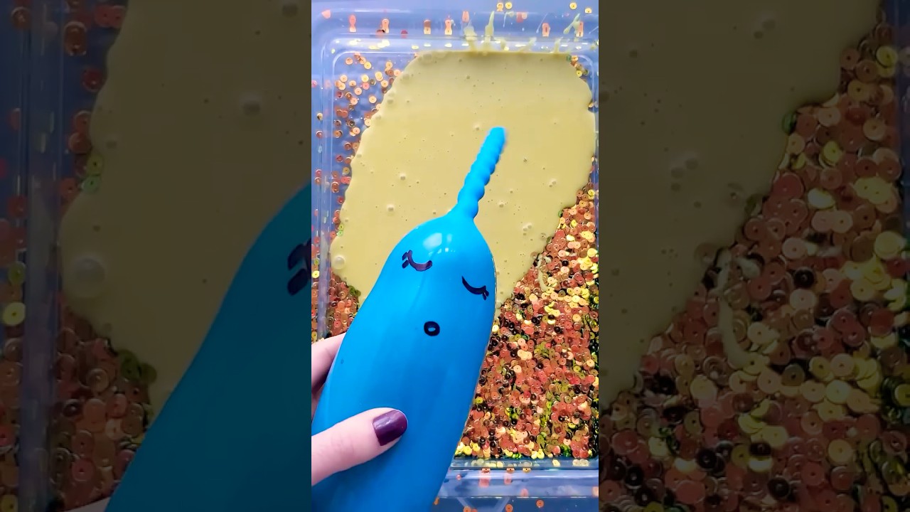 Crunchy slime making with balloons 2