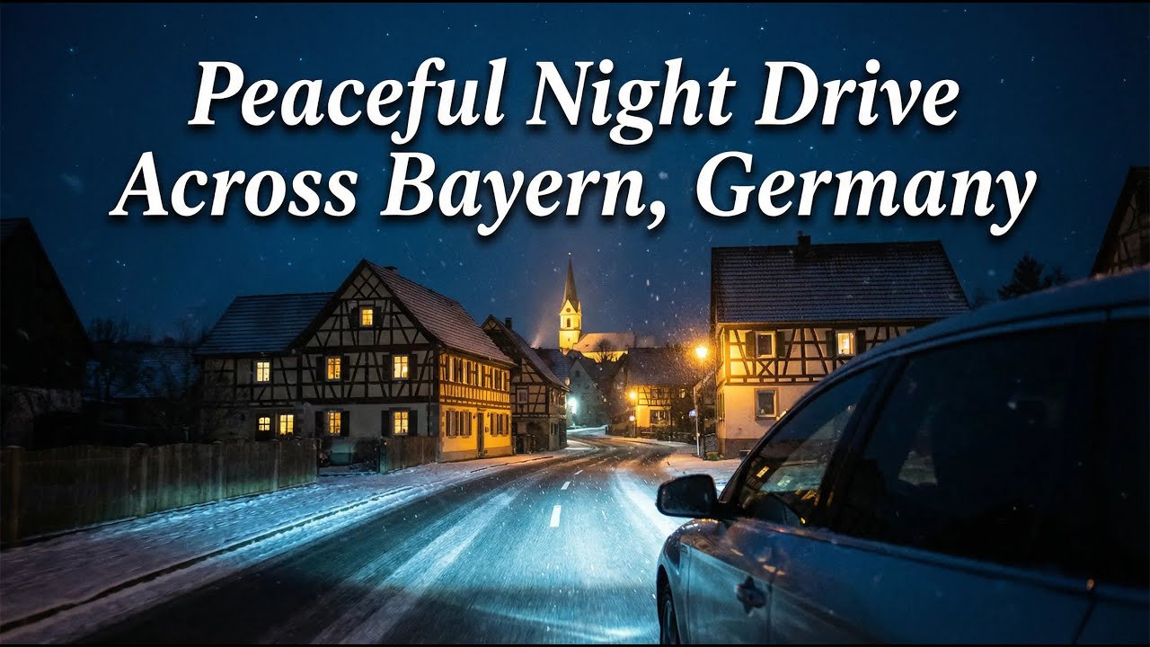 Calm Nighttime Drive Through Bayern, Germany | No Music 🌙🚗🛣️