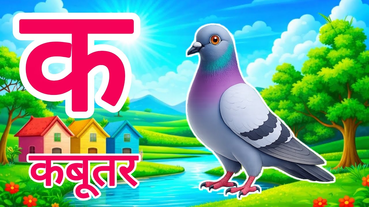क से कबूतर,अ से अनार a se anaar k se kabutar | Hindi varnmala | ABCD क से‌ कबूतर अ से अनार, for kids