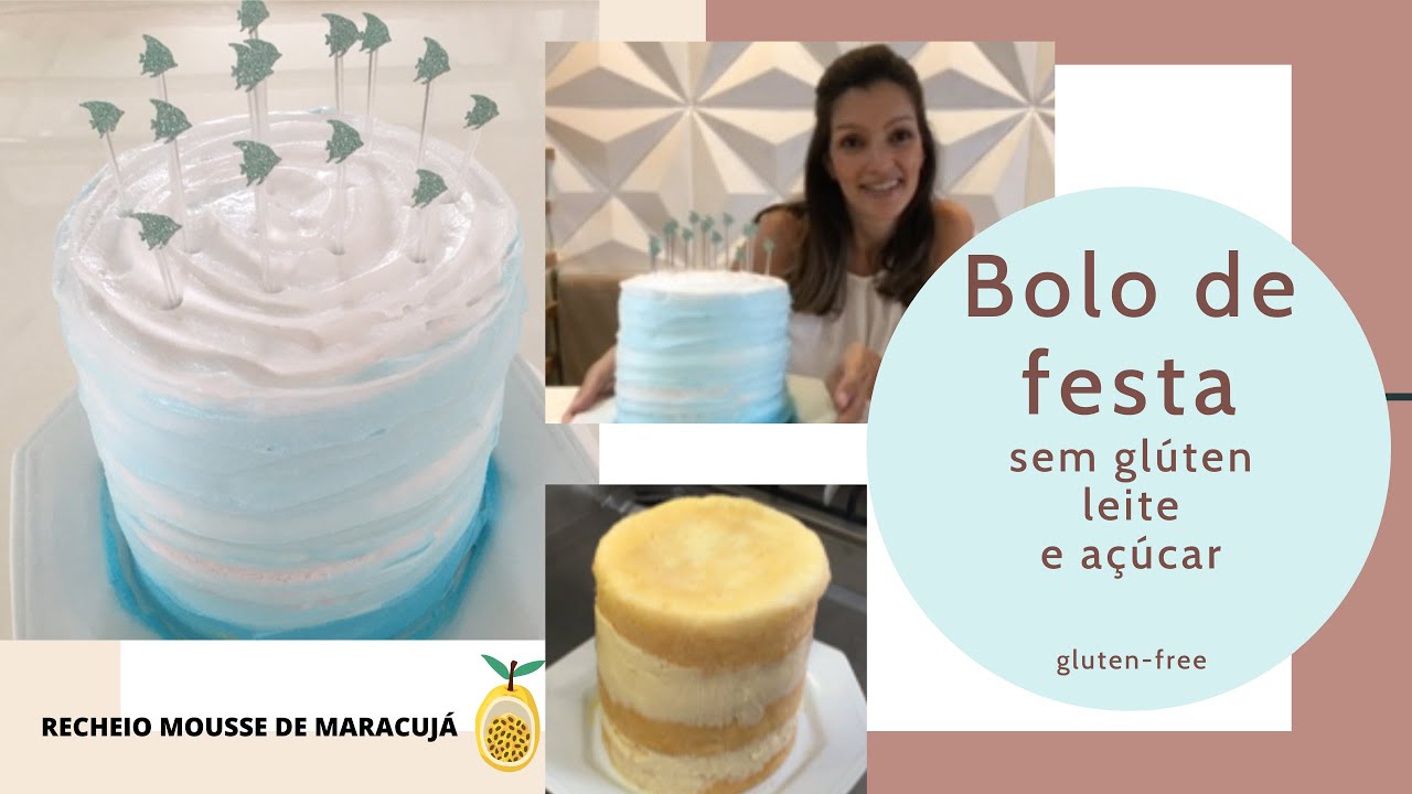 Gluten-, lactose-, and sugar-free stuffed cake!!! With passion fruit mousse filling