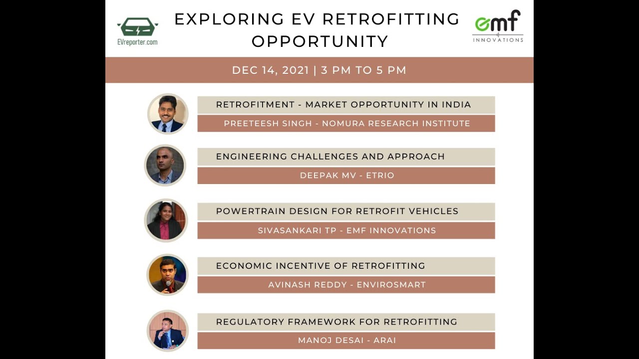 EV Retrofitment Opportunity in India | Webinar on Dec 14, 2021 in association with EMF Innovations