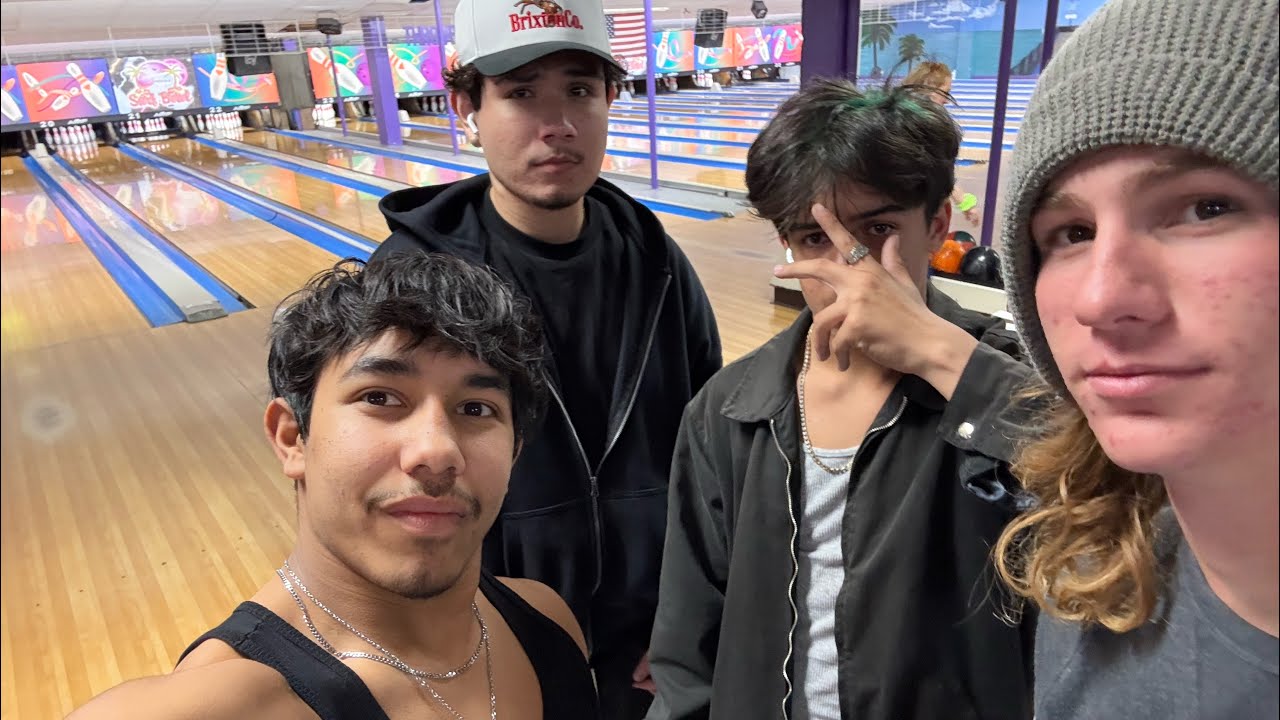 BOWLING WITH FRIENDS WE ALMOST GOT KICKED OUT!!