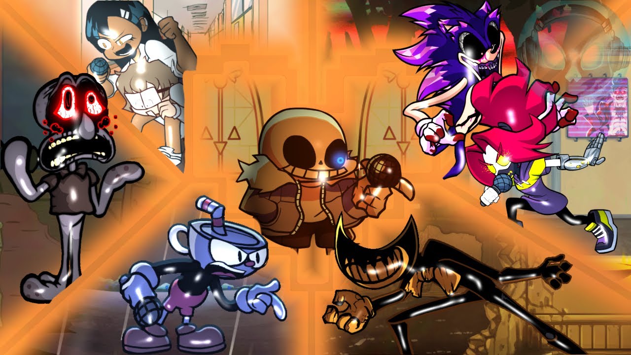 Burning In Hell But Everyone Sings It🎤(FNF Different Characters Sing Burning In Hell Anjer's Remix)🎶