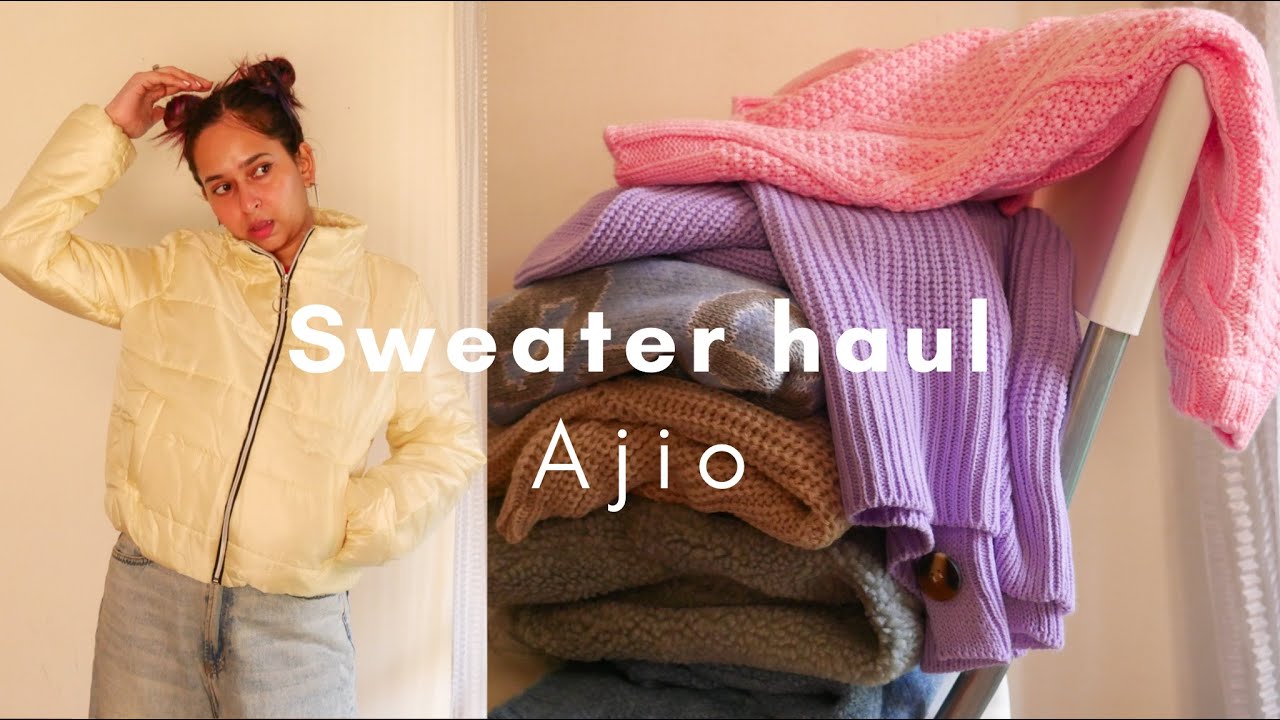 AJIO Sweater Haul | Trendy & Affordable Sweater upto 80% OFF | Try-on Haul