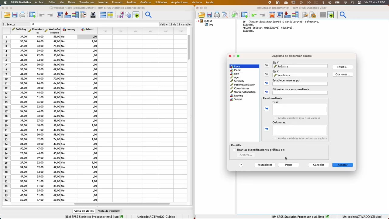 Subgrupo en diagrama de dispersion en SPSS