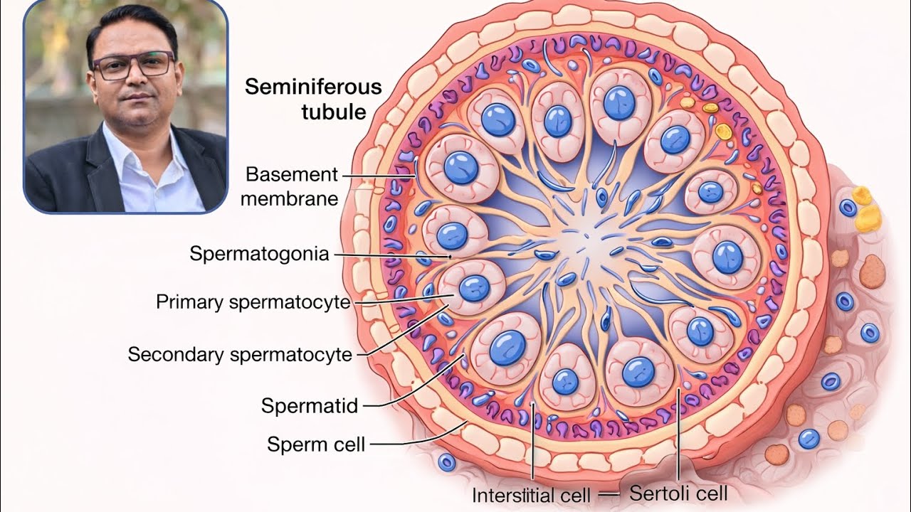 Seminiferous Tubule ki Internal Structure | Spermatogenesis Easy Explanation | Pankaj Tanwar Biology