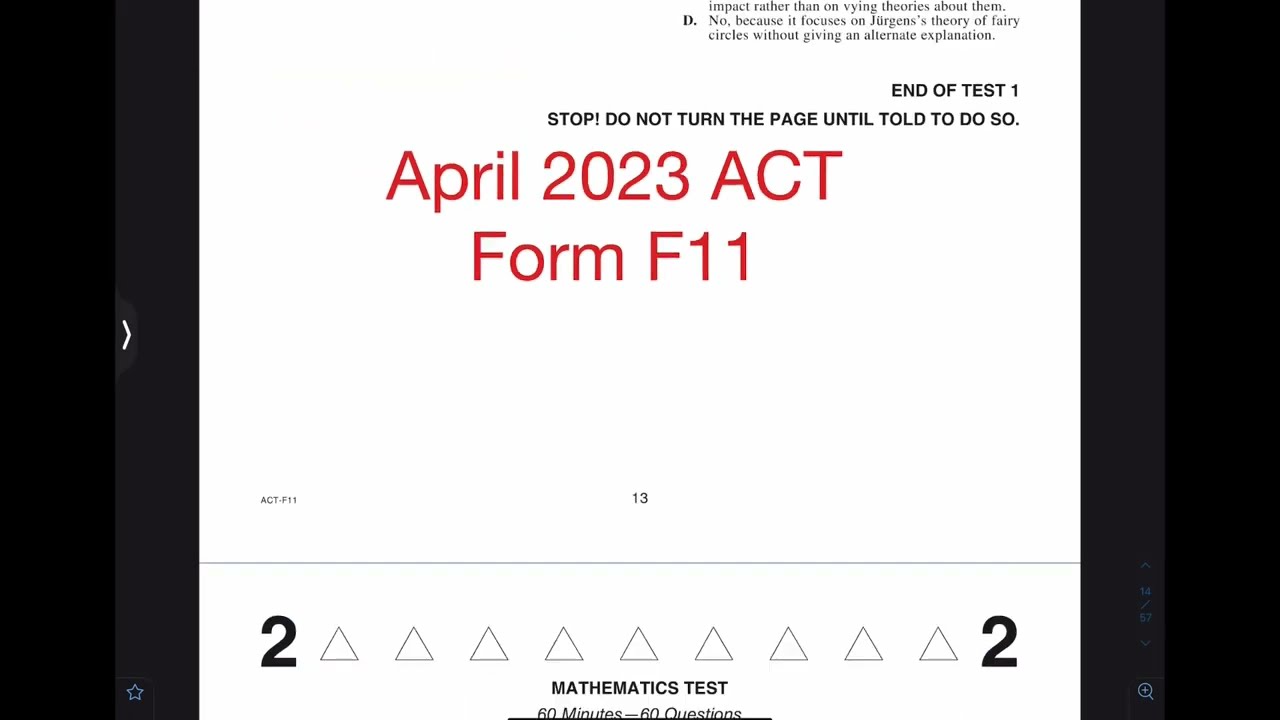 PERFECT 36 April F11 ACT Math!