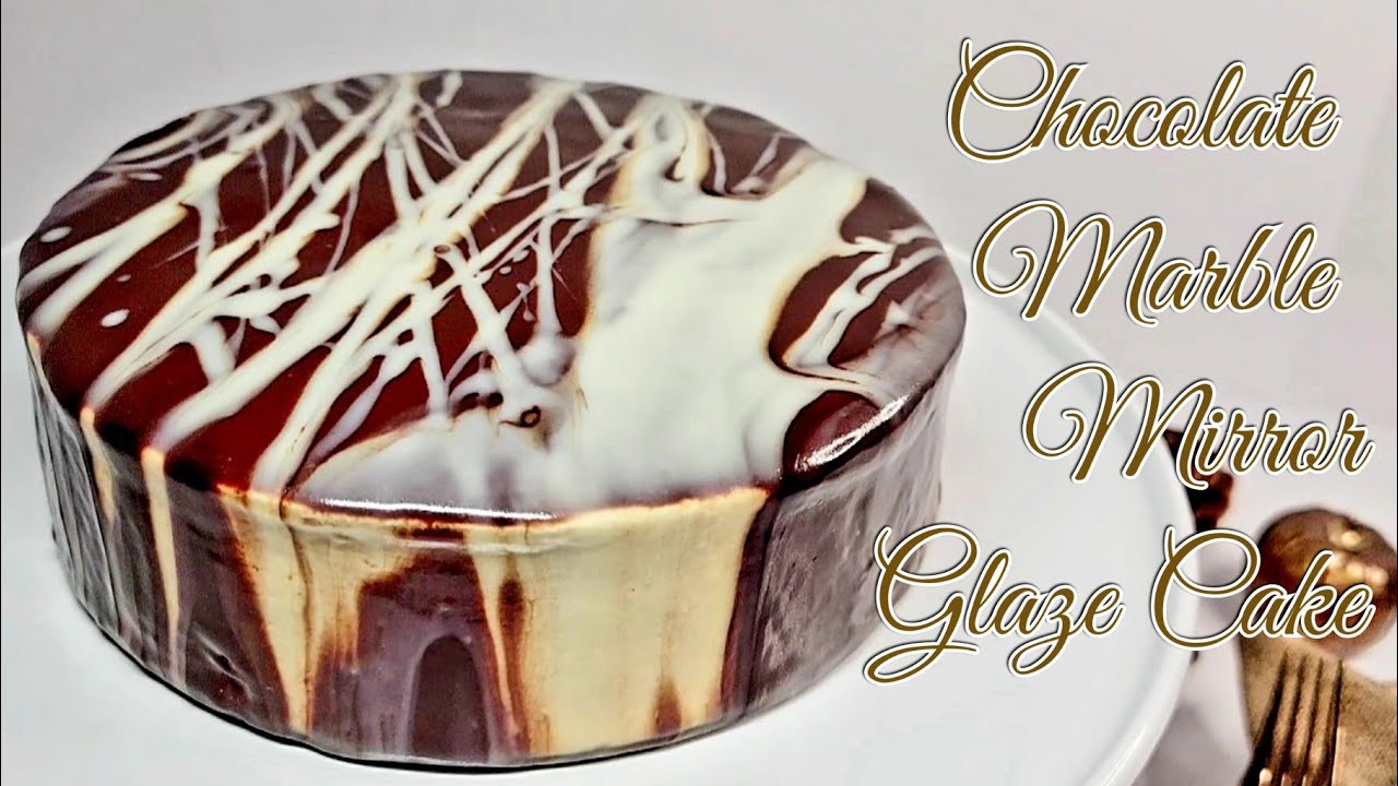 Chocolate Marble Cake with 4 ingredients mirror glaze cake recipe