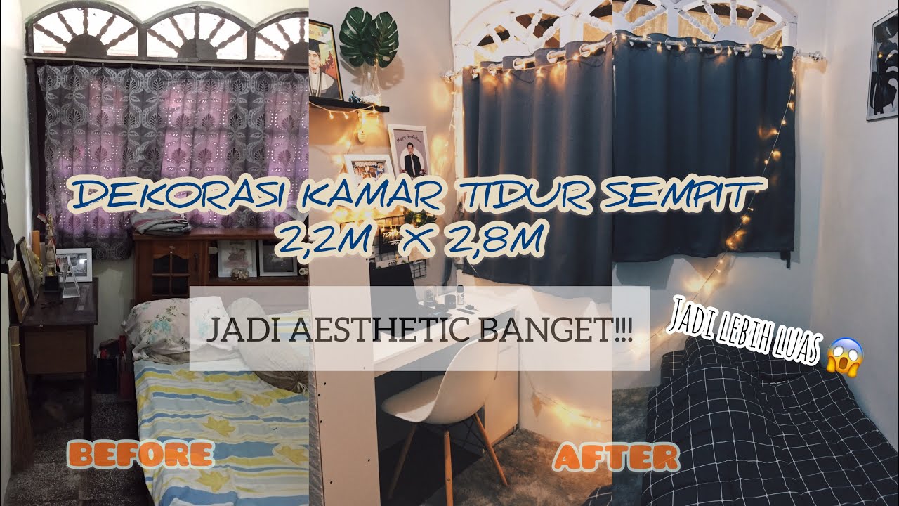 DEKORASI KAMAR TIDUR SEMPIT MENJADI AESTHETIC ✨ || MONOKROM MINIMALIS