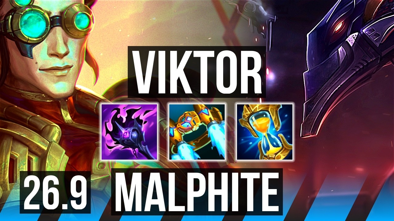 VIKTOR vs MALPHITE (MID) | Deathfire Touch, Perfect KDA: 9/0/6 | NA Grandmaster | 26.9