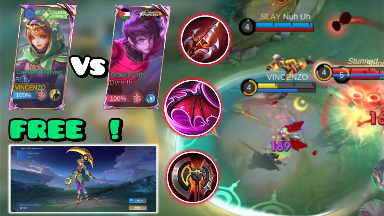 GAMEPLAY RUBY GOLDEN MONTH SKIN |CRESCENT DERVISH | RAMADAN SKIN FREE !