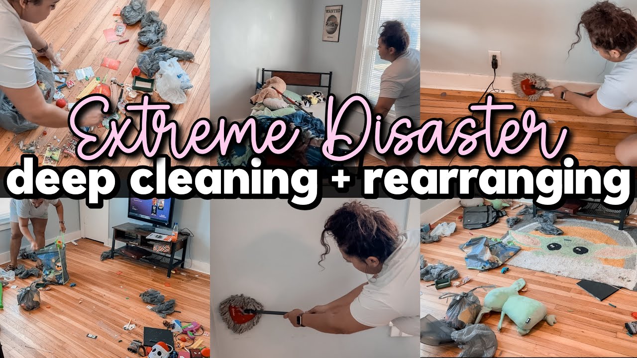 Extreme Disaster Kids Room Deep Clean | Clean With Me + Rearranging Furniture 2024