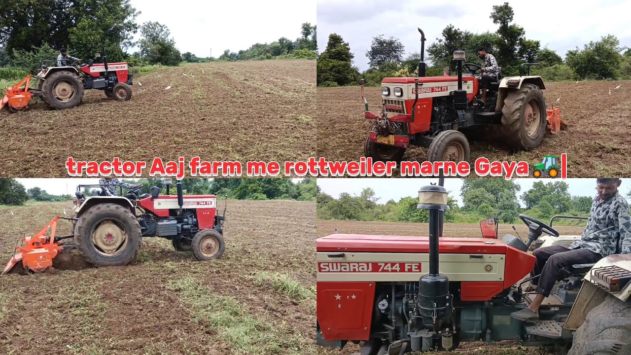 tractor Aaj farm me rottweiler marne Gaya🚜❤️‍🩹||ट्रैक्टर आज खेत में रोटावेटर मारने गया 🚜
