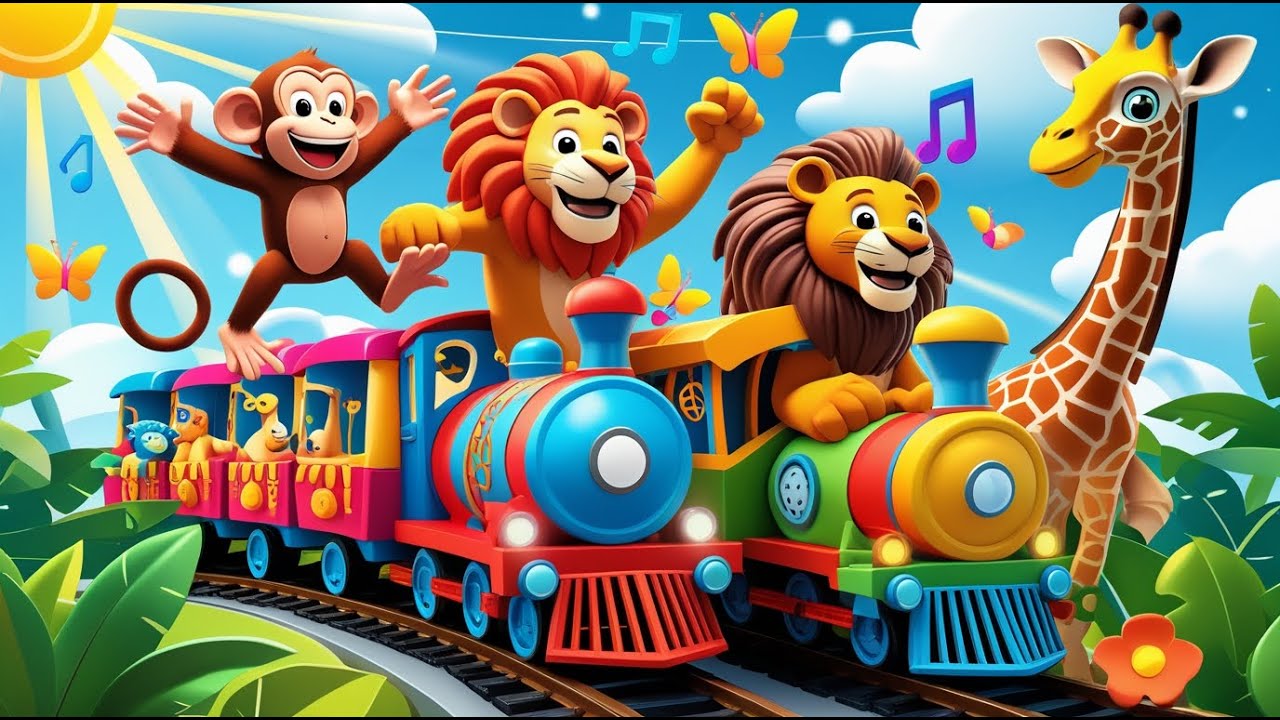 Animal Train Adventure 🚂🐘🐻🐵 | Fun Kids Songs & Learning Adventure 🎶🚂