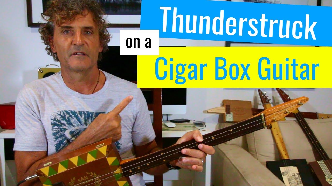 Thunderstruck by AC/DC 3 string cigar box guitar lesson