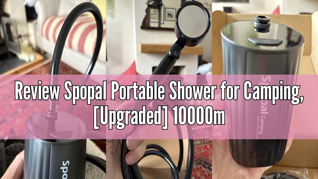 Review Spopal Portable Shower for Camping, [Upgraded] 10000mAh Rechargeable Camping Shower Pump with
