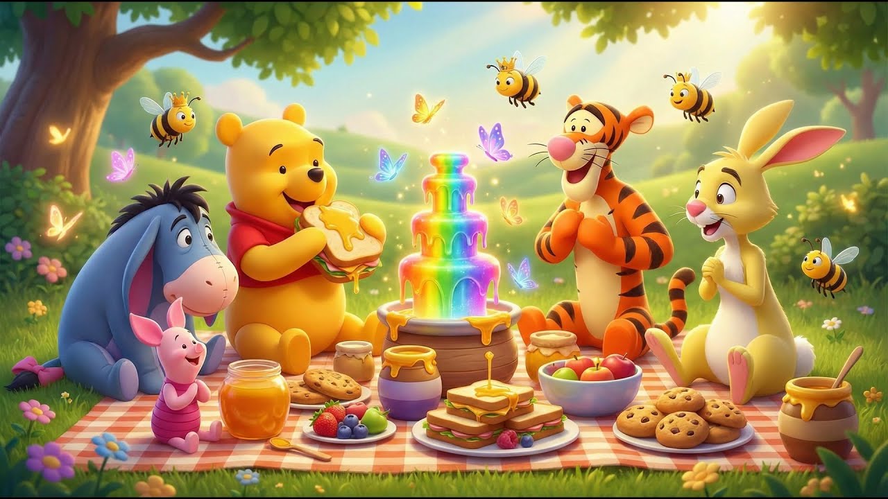 Winnie the Pooh’s Rainbow Honey Feast 🍯🌈| A Magical Picnic Surprise | Winnie the Pooh Animation