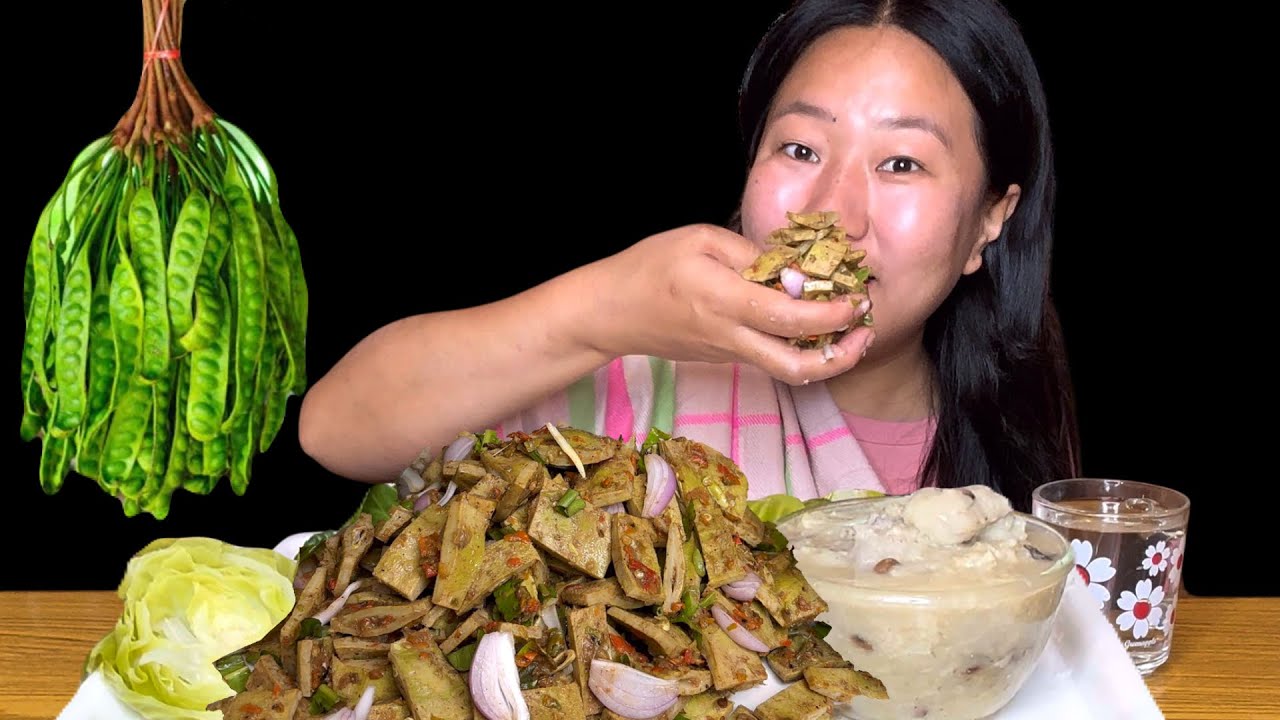 Yongchak Singju Mukbang / Stink Bean Salad Mukbang And Taro Roots Curry 