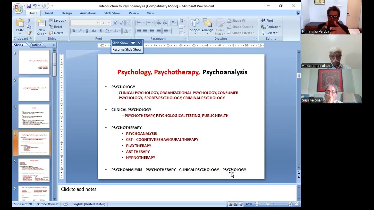 INTRODUCTION TO PSYCHOANALYSIS -  01