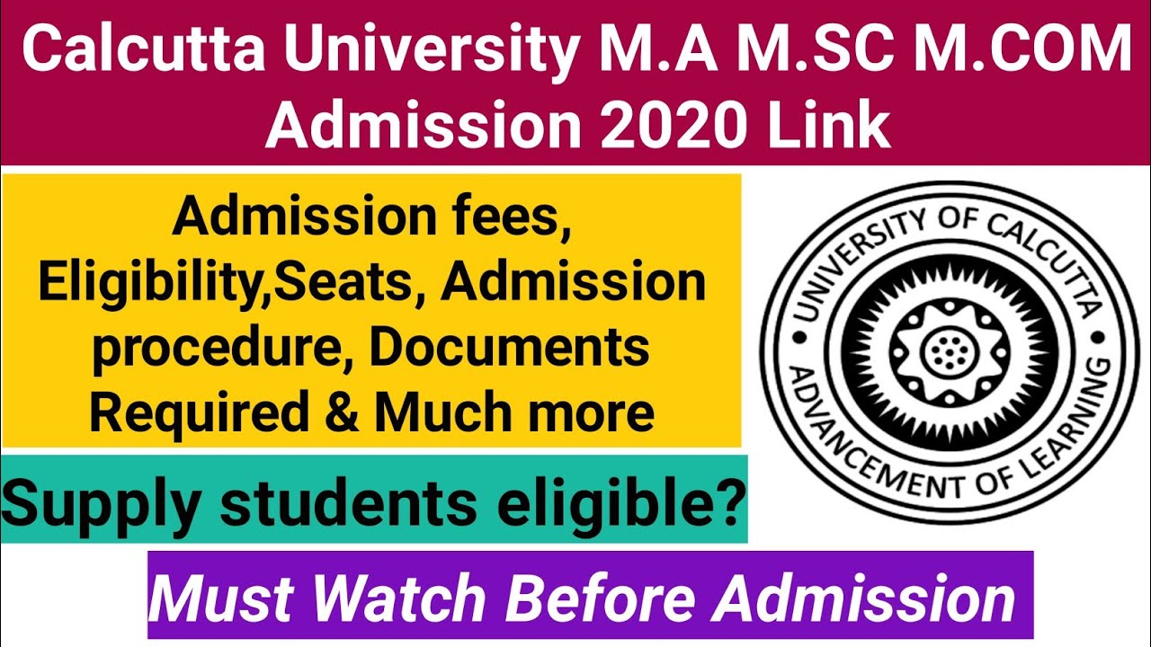 CU M.A M.Sc M.Com Admission 2020 Apply Link Live : Eligibility,Fees,Seats,process etc|Must Watch