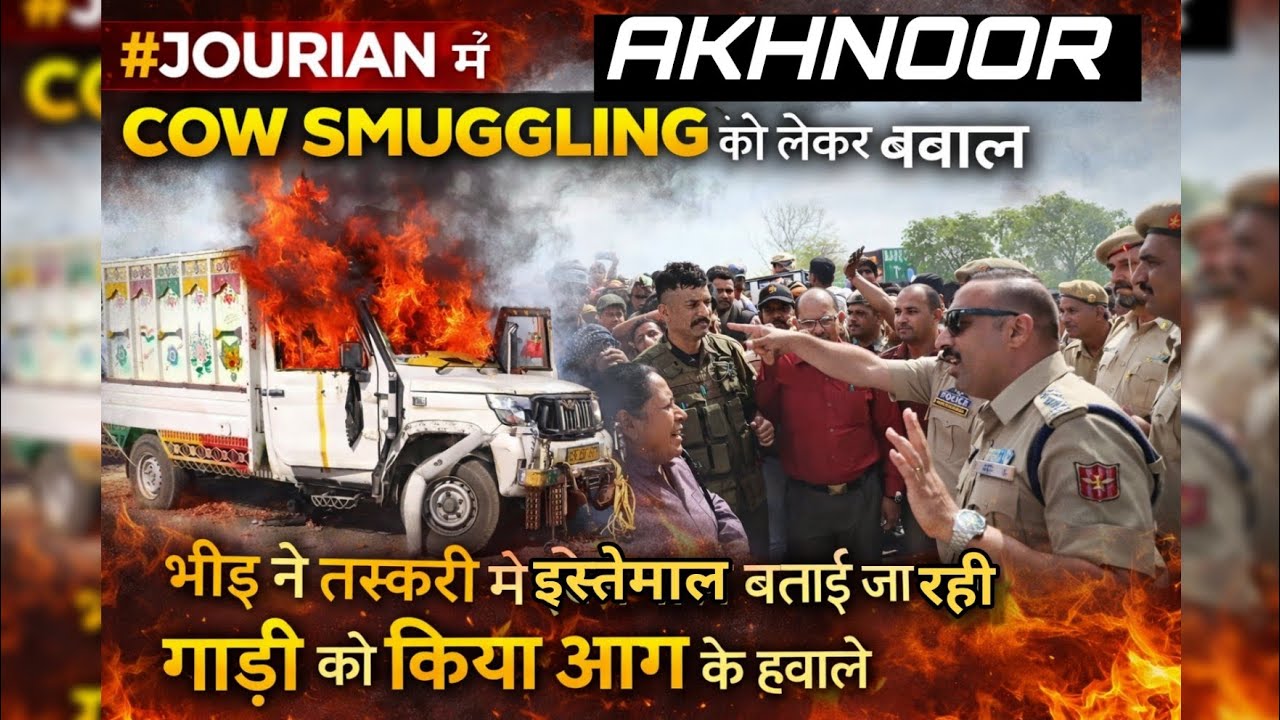 #JOURIANमें cow smuggling को लेकर बवाल, भीड़ ने तस्करी में इस्तेमाल  गाड़ी को आग के हवाले किया