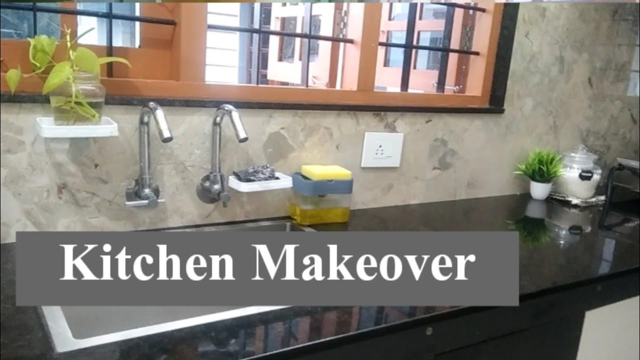 Kitchen makeover/Small kitchen makeover malayalam/mom moments