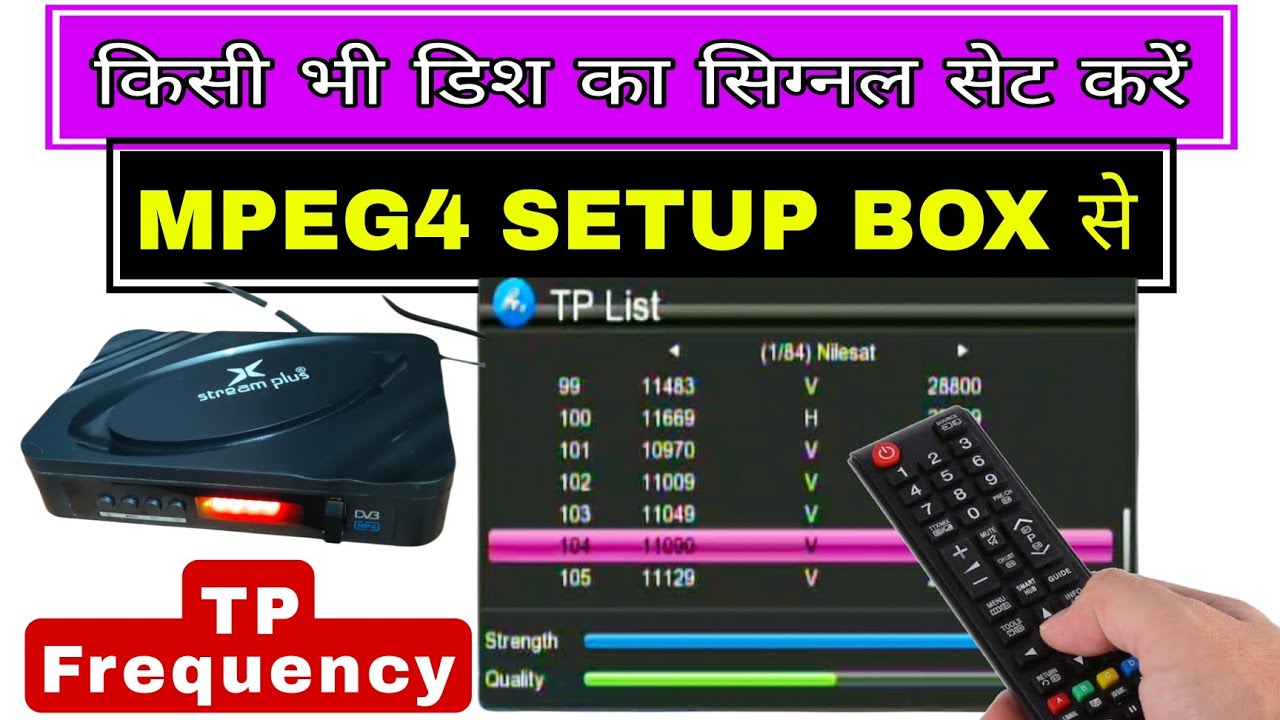 किसी भी डिश का सिग्नल सेट  करे MPEG4 SET TOP BOX से | Free dish repair | dd free dish frequency 