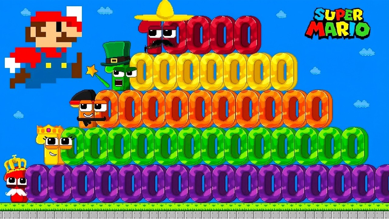 Ultimate Clash: Mario Mega Numberblocks Take on the Biggest Zombie Numberblocks Maze |Game Animation