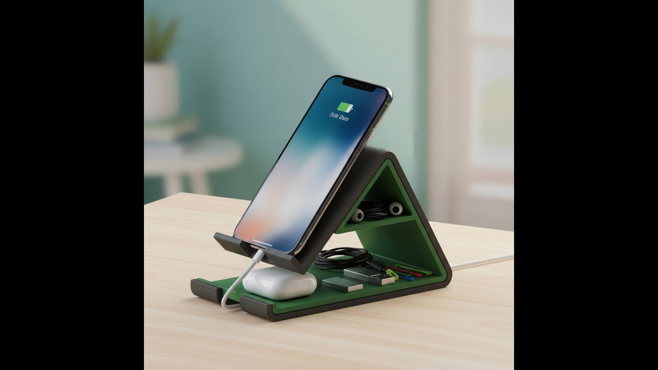 Phone Stand with Storage Compartments
