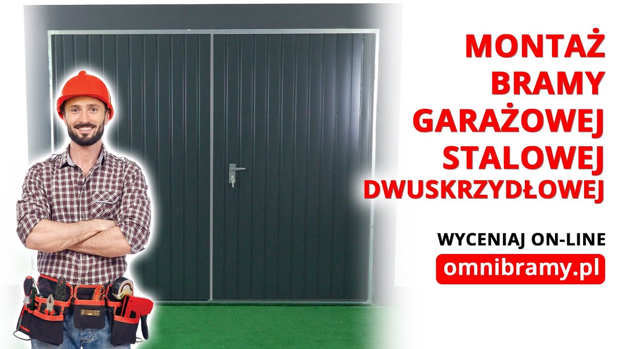 Jak zamontować bramę garażową rozwierną dwuskrzydłową stalową - montaż OMNIbramy.pl DRZWI GARAŻOWE