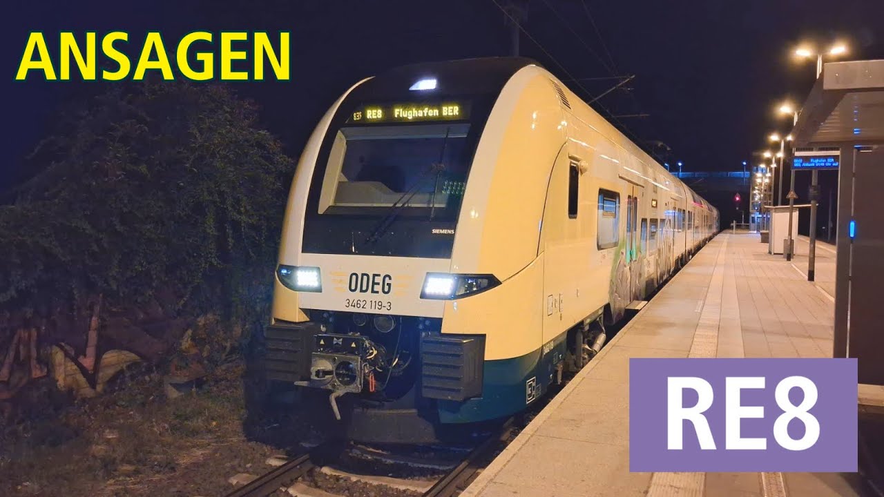 [Ostdeutsche Eisenbahn] Ansagen des RE8 Wustermark - Flughafen BER
