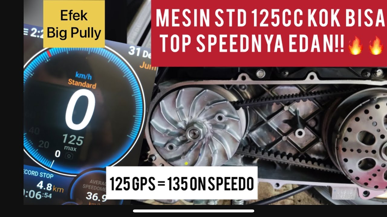 Kalian mungkin ga Percaya! Big Pully Bikin Top Speed Vario 125 standar tembus135kmh! |review pembeli