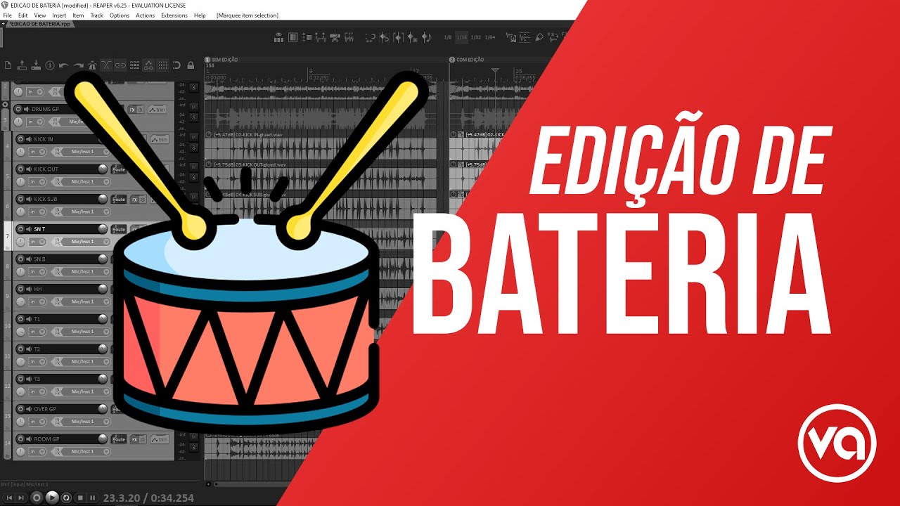 Edição de Bateria - Alinhamento e Quantização MANUAL (Reaper)