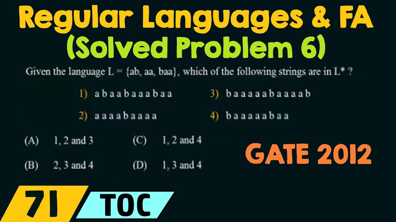 Regular Languages & Finite Automata (Solved Problem 6)