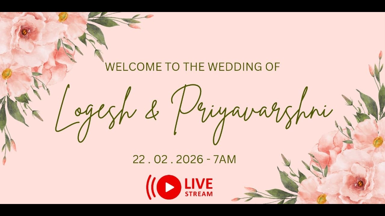 Wedding - G.Logesh & A.Priyavarshni |22-02-26 - 7am|Padmaram Thirumana Mandabam,Kodambakkam,Chennai