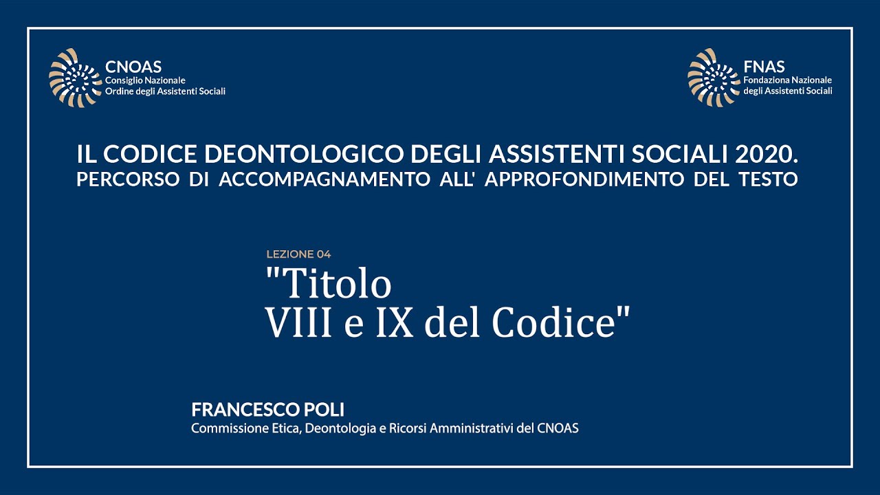 TITOLI VIII - IX del Codice